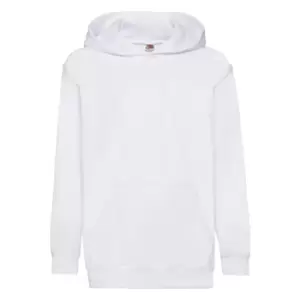 Fruit Of The Loom Childrens Unisex Hooded Sweatshirt / Hoodie (5-6) (White)
