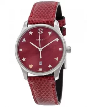 Gucci G-Timeless Red Mother of Pearl Dial Womens Watch YA126584 YA126584