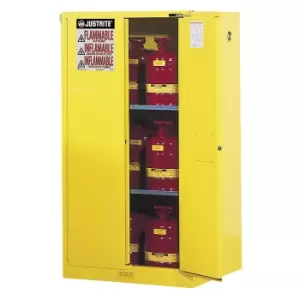 Justrite FM safety cupboards, HxWxD 1651 x 864 x 864 mm, self-closing doors, for water hazardous media, yellow