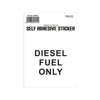 Outdoor Vinyl Sticker - Black - Diesel Fuel Only - V95 - Castle Promotions
