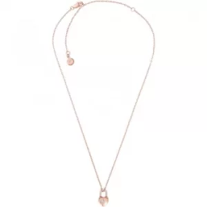 Ladies Michael Kors Rose Gold Plated Logo Necklace