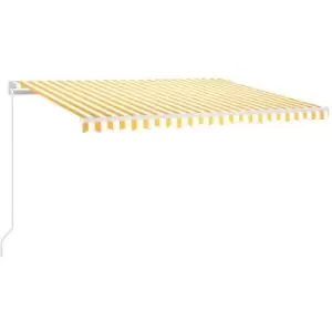 Vidaxl - Manual Retractable Awning with LED 450x350cm Yellow and White Yellow