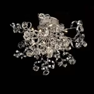 Diyas - Kurlz ceiling lamp 15 bulbs chrome polished / crystal