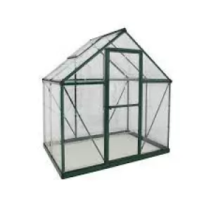 Palram 6 x 4ft Harmony Green Aluminium Apex Greenhouse with Polycarbonate Panels