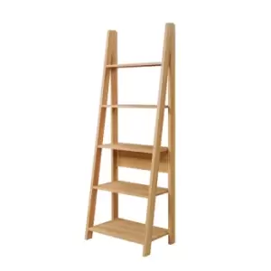 Riva 5 Tier Ladder Bookcase Light Oak Effect