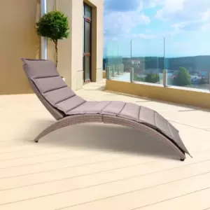 Rowlinson - Albany Garden Foldable Rattan Sunbed Lounger Chair