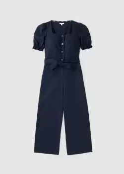 Barbour Womens Leila Belted Jumpsuit In Navy
