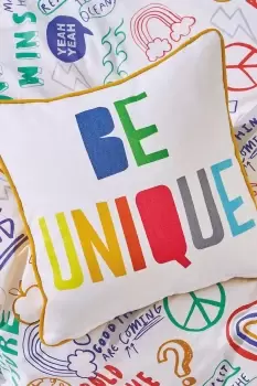 'Be You/ Be Unique' Organic Cotton Cushion