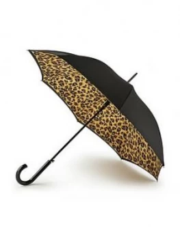Fulton Bloomsbury Leopard Umbrella - Black