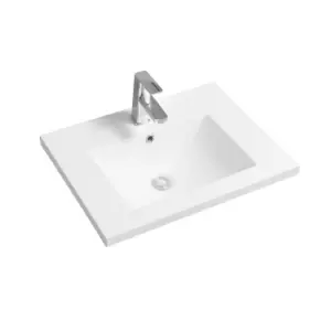 Limoge Mid-edge Ceramic 61Cm Inset Basin With Scooped Bowl
