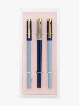 Kate Spade Navy & Blue Colorblock Fine Tip Pen Set With Acrylic Tray, Ltblue, One Size