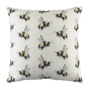 Bee You Repeat Printed Cushion White
