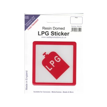 Outdoor Vinyl Sticker - LPG On Board Domed Resin Sticker - PDLPG - Castle Promotions