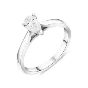 Platinum 0.30ct Diamond Pear Cut Solitaire Ring