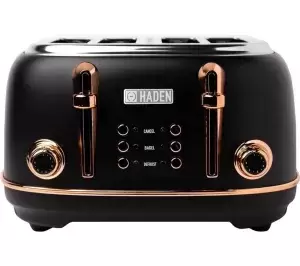 Haden Heritage 4 Slice Toaster 205377 in Black & Copper