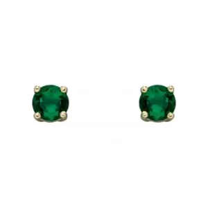 9ct May Created Emerald 4mm Stud Earrings GE2330