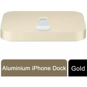 Aquarius Aluminium Phone Dock Compatible with Eight-Pin Devices, Gold