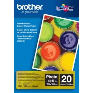 Brother BP71GP20 10cmx15cm White Glossy Photo Paper 260g 20 Sheets