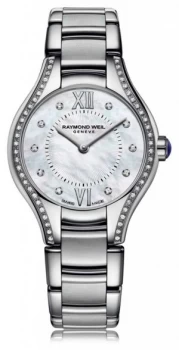 Raymond Weil Womans Noemia 62 Diamond Mother Of Pearl Dial Watch