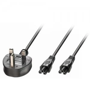 Lindy 30428 power cable Black 2.5 m 2 x C5 coupler