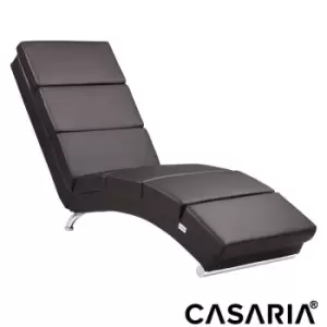 CASARIA Chaise Longue Relaxing Faux Leather Lounger Reclining Living Room Single Chair Recliner Bedroom Office Seat Kunstleder dunkelbraun (de)