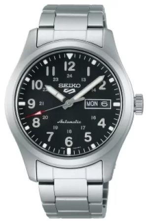 Seiko 5 Sports Field Black Dial Stainless Steel Bracelet Watch