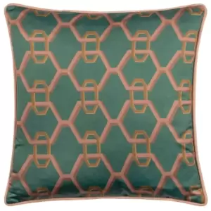 Carnaby Chain Cushion Teal, Teal / 45 x 45cm / Polyester Filled