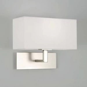 1 Light Indoor Wall Light Matt Nickel with White Shade, E14
