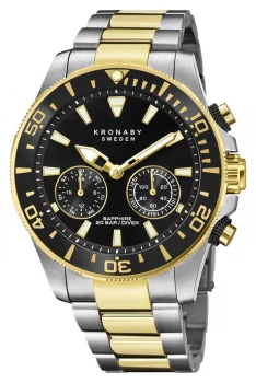 Kronaby Diver Collection Bluetooth Black Dial Two Tone Watch