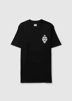 C.P. Company Mens 30/1 Jersey Small Logo T-Shirt In Black