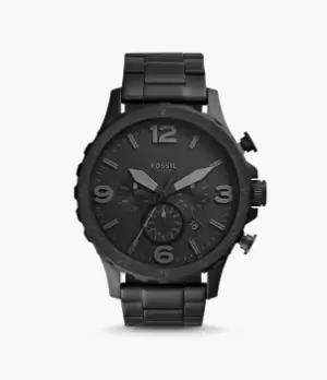 Fossil Men Nate Chronograph Black Stainless Steel Watch