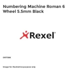 Rexel Numbering Machine Roman 6 Wheel 5.5mm Black
