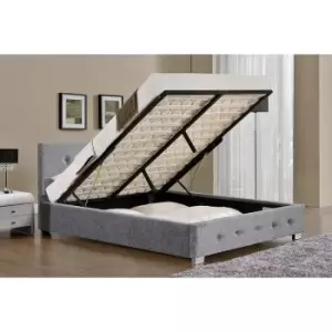 Modernique - grey Fabric Ottoman Storage Bed Frame in Small Double mattress not included - Grey