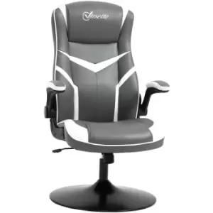 Racing Video Game Chair pvc Leather Computer Gaming Chair Grey - Grey - Vinsetto