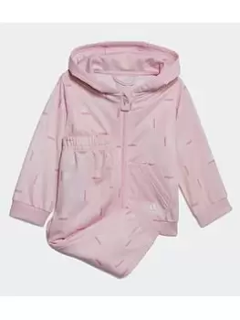 adidas Brandlove Shiny Polyester Tracksuit, Pink, Size 12-18 Months, Women