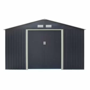 Rowlinson Trentvale Metal Apex Shed 10ft x 8ft, Light Grey
