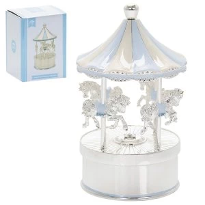 Silver Plated Musical Carousel Blue By Lesser & Pavey