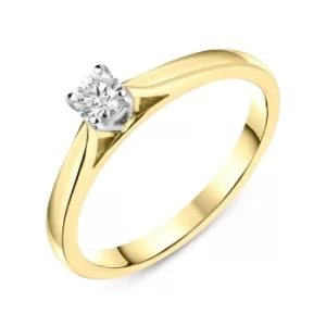 18ct Yellow Gold Diamond Round Brilliant Cut Solitaire Ring