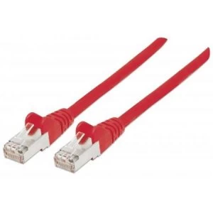 Intellinet Network Patch Cable Cat6A 30m Red Copper S/FTP LSOH / LSZH PVC RJ45 Gold Plated Contacts Snagless Booted Polybag