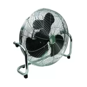 Q-Connect High Velocity Floor Standing Fan 18" 3 Speed Chrome KF10031