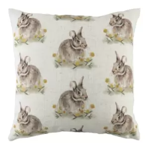Woodland Hare Repeat Cushion Multicolour