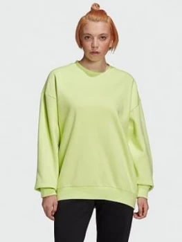 adidas Originals Oversized Sweater, Yellow, Size 12, Women