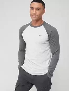 Superdry Baseball Long Sleeve T-Shirt, Grey Size XL Men