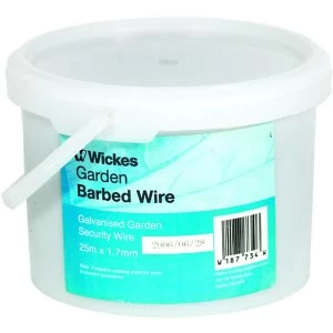 Wickes Galvanised Garden Barbed Wire 1.7mm x 25m