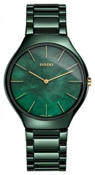 RADO Womens |True Thinline Green Ceramic R27006912 Watch