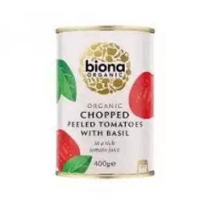 Biona Organic Chopped Tomatoes with Fresh Basil 400g (Case of 12 )