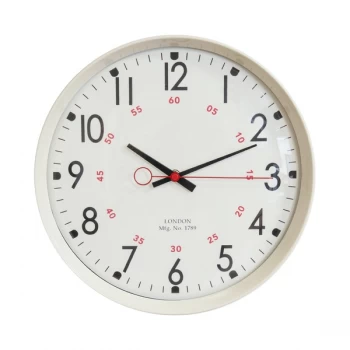 WILLIAM WIDDOP 30cm Metal Case Kitchen Clock - Cream