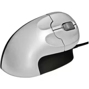 BakkerElkhuizen GripMouse Ergonomic mouse USB Optical Silver-black 3 Buttons 1200 dpi Big buttons