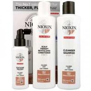 Nioxin 3D Care System System 3, 3 Part System Kit For Colored Hair And Light Thinning