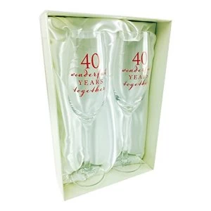 Amore By Juliana Champagne Flute Set - 40th Anniversary